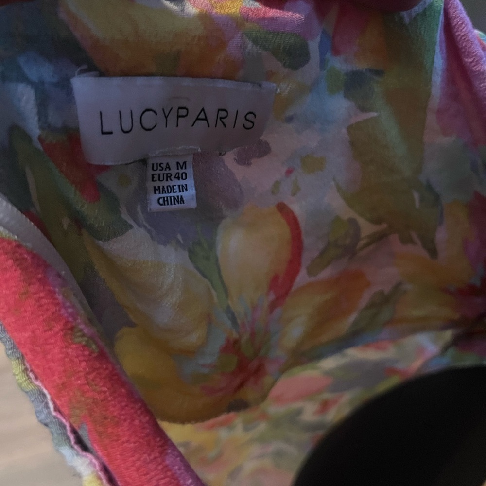Lucy Paris Vibrant Floral Backless Midi Halter Dress - Picture 7 of 8